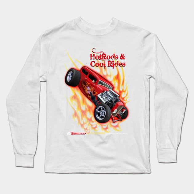 Hot Rods & Cool Rides - 32 Blown Hemi Ford Sedan Long Sleeve T-Shirt by MyTeeGraphics